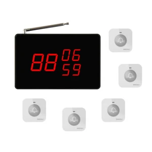 SINGCALL Wireless Kitchen Calling System 1 Screen 5 Small Touchable Bells - Picture 1 of 12