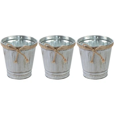  3 Count Blumentopf Hängend Metall Blumentöpfe Zum Blumenvase Aus - Bild 1 von 4