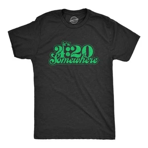 Mens It's 4:20 Somewhere T Shirt Funny Marijuana Weed Smoking Novelty Tee - Picture 1 of 7
