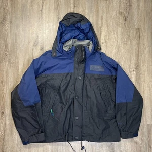 Abrigo Chaqueta Eddie Bauer EBTek Goretex Para Hombre Medio Azul Negro Concha - Imagen 1 de 10