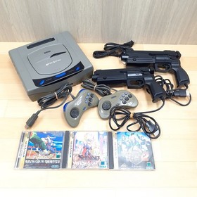 Japanese Sega Saturn Console bundle 2 Virtua Gun & 3 games tested*US TARIFF PAID
