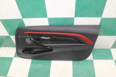 14-16 BMW 435i Black Leather Red Front RF Interior Door Trim Panel Right OEM WTY Foto 1 de 4