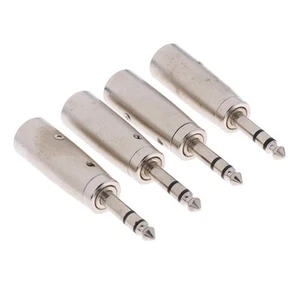 4er Pack 3 poliger XLR Stecker auf 6,35 mm 1/4 Zoll TRS Stereostecker Mikrofon - Afbeelding 1 van 7