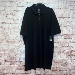 St John's Bay Herren schwarz kurzärmlig Komfort Flex Big & Tall Poloshirt 3XLT - Bild 1 von 5