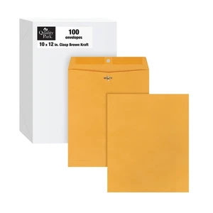 Quality Park 10 x 12 Clasp Envelopes with Clasp Closure and Gummed Seal, Grea... - Picture 1 of 6