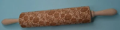 EASTER Embossed Rolling Pin Springerle Cookies Dough Roller wood - Image 1 of 4