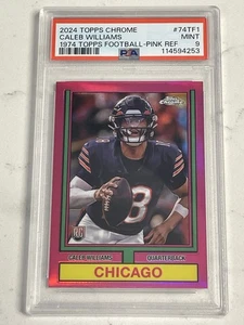 2024 TOPPS CHROME 1974 PINK REFRACTOR #74TF-1 CALEB WILLIAMS RC PSA 9 Rookie RC - Picture 1 of 2