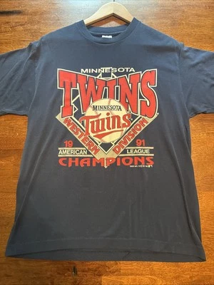 Vintage 1991 Minnesota Twins World Series American League Champions Shirt Large - Image 1 of 4
