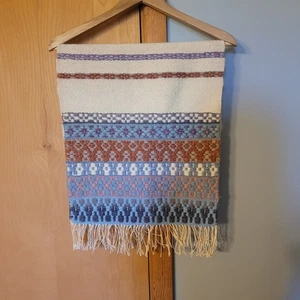 Southwest Geometrisch Wolle Wandbehang Teppich Wandteppich 35"x 15" Fransen  - Bild 1 von 18