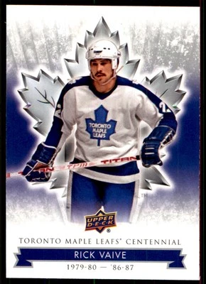 2017-18 UPPER DECK TORONTO MAPLE LEAFS CENTENNIAL RICK VAIVE #1 - Image 1 of 2