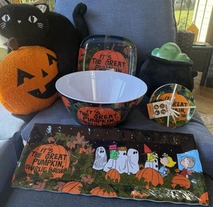 Peanuts Great Pumpkin Charlie Brown Snackteller Serviertablett Schale Teller Set - Bild 1 von 12