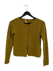 NWT Bonpoint Cashmere Long Sleeve Button Front Cardigan Sweater Green Yellow 14 - Picture 1 of 6