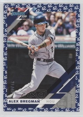 2019 Panini Donruss Variation 42 Tribute /42 Alex Bregman (Grey Jersey) #182 - Image 1 of 2
