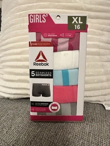 Reebok Girls Seamless Boyshorts Panties Underwear 5 pack Size XL (16) G - Picture 1 of 3