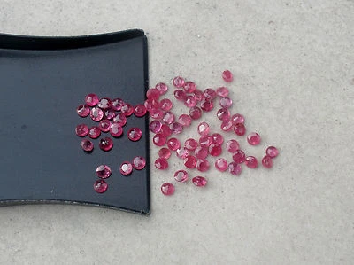  1/2ct red ruby round natural gem parcel 1.8 to 2.0mm each - Image 1 of 3