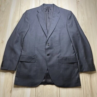 Casaco esportivo LBM Luigi Bianchi Mantova Zegna lã xadrez Glen cinza masculino tamanho 42L - Imagem 1 de 4