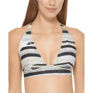 New DKNY HALOGEN MULTI Printed Bikini Swim Top Halter Tie Size Medium NWT - Picture 1 of 3