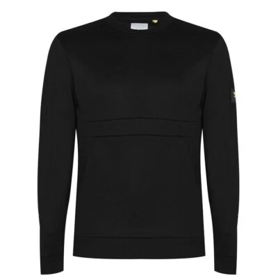 BNWT Lyle & Scott Zip Pocket Sweatshirt Jet Black RRP £75 ML1425V Medium - Image 1 of 4