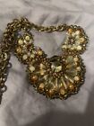 CRYSTALS AND MARKASITE LARGE STATEMENT PIECE ALL GLASS BEADWORK DEFINITELY VTG