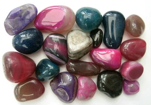 (13,99 €/kg) Agata miscela colorata 1 kg grandi tamburi pietre preziose pietre decorative - Foto 1 di 3
