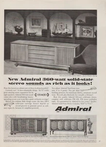 1966 Admiral Console Home Stereos - Danish, Spanish, Italian - Print Ad Photo - Picture 1 of 1