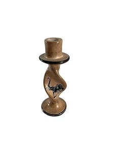 Soapstone Carved Abstract Candle Holder Elephant Tree 6.5" Unbranded Ethnic - Picture 1 of 9