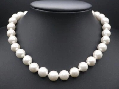 GOLDJUNGE69 GJH * DAMEN HALSKETTE  MUSCHELKERN-PERLE COLLIER KETTE WEISS EDEL - Bild 1 von 2