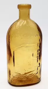 Vintage 9" Frank's Safe Kidney & Liver Cure Wheaton Bottle (Yellow/Amber) - Picture 1 of 7
