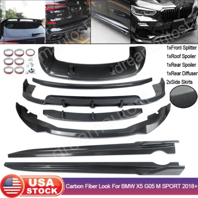 BODY KIT FOR BMW X5 G05 2018+ FRONT LIP REAR DIFFUSER SPOILER SIDE SKIRTS CARBON Foto 1 de 4