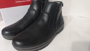 Propet "Brock" Black Ankle Boots Mens Size 11 X(3 E) Double Zip Casual - Picture 1 of 9