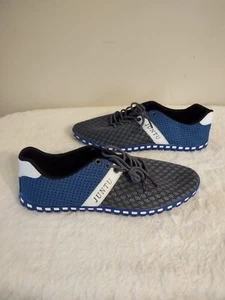 Mens 10.5 (Fr 43) Juntu Lace Up Loafer Driving Mesh Breathable Blue Gray - Picture 1 of 9
