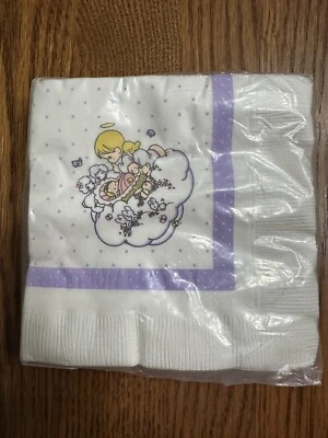VTG 1994 Precious Moments BABY GIRL SHOWER Angel party Cake Napkins Hallmark NEW - Image 1 of 4