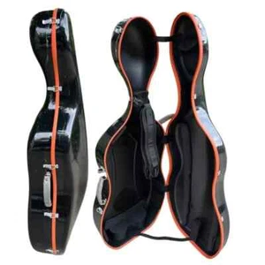 Custodia rigida per violoncello nera 4/4 con cinghie posteriori/cinturini/fibra di carbonio, peso leggero 3 kg - Foto 1 di 9