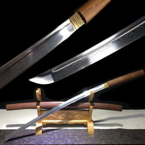 Japanese Sword Wakizashi Samurai Katana Sharp Damascus Steel Blade SHIRASAYA