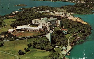 Bermuda Castle Harbour Beach Golf Club Tuckers Town Aerial View Vintage Postcard - Picture 1 of 2