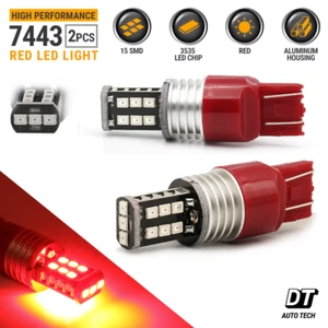 7443 7440 7444 Red Hi Power LEDs Rear Tail Brake Stop Parking Light Bulbs - Picture 1 of 11