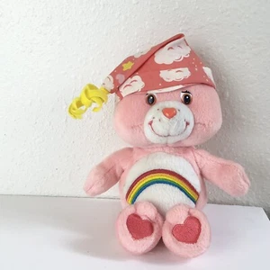 CARE BEARS CHEER BEAR 8" PINK PLUSH With NIGHTCAP 2004 Rainbow Belly - Picture 1 of 5