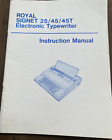 Royal Signet 25/45/45T Electronic Typewriter Instruction Manual