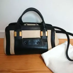 Chloe Chloe Alice Handbag 2Way Bicolor Leather Bag Hand Purse Fashion - Picture 1 of 20