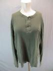 Tommy Hilfiger Size L Mens Green 100% Cotton Long Sleeve Henley Top Shirt 6Y532