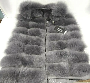 Bei Da Ni Fine Fur Sleeveless Sweater Gray XXXXL Silk Polyester Lined - Picture 1 of 5
