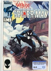WEB OF SPIDER-MAN #1 (1985) | CBCS RAW 8.0 EN MUY BUEN ESTADO | 1er Traje Negro BUTURIONS VEJIGA - Imagen 1 de 8