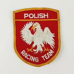Vintage 70's Polish Racing Team Eagle Shield Embroidered Patch 4"x3" - Picture 1 of 4