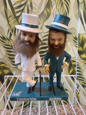 San Jose Sharks Joe Thornton & Brent Burns Suit Cane Hat Bobblehead SJ Cover