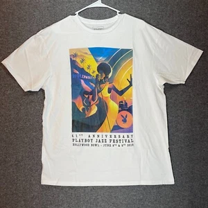 Playboy Shirt extra groß weiß 41. Jahrestag 2019 Jazz Festival T-Shirt Herren. - Bild 1 von 9