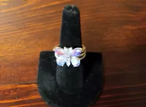Lg Butterfly Glass Thailand Kirks Folly Ring Size 7.5 - Bild 1 von 3