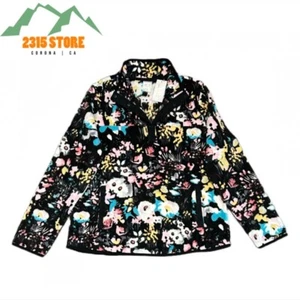 Vera Bradley Navy Garden Sporty Fleece Pullover Floral Kangaroo Pocket Women’s S - Picture 1 of 6