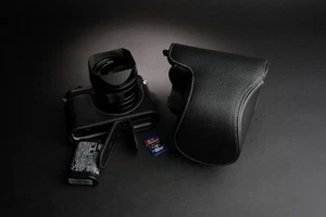 Genuine Real Leather Full Camera Case bag Cover for Leica Q2 Black Color - Picture 1 of 9