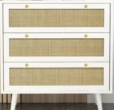 NUEVO en Caja Cómoda Anmytek 3 Cajones, Cómoda Moderna Madera/Ratán Foto 1 de 2