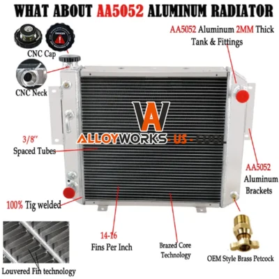 Radiador de refrigeración de aluminio de aleación de 3 filas para carretilla elevadora Hyster Yale H25XM H35XM EE. UU. Foto 1 de 4